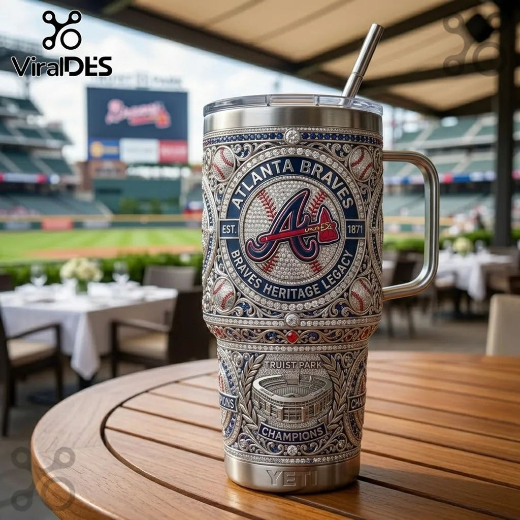 Atlanta Braves Luxury Clubhouse Edition 40oz Stainless Steel Tumbler