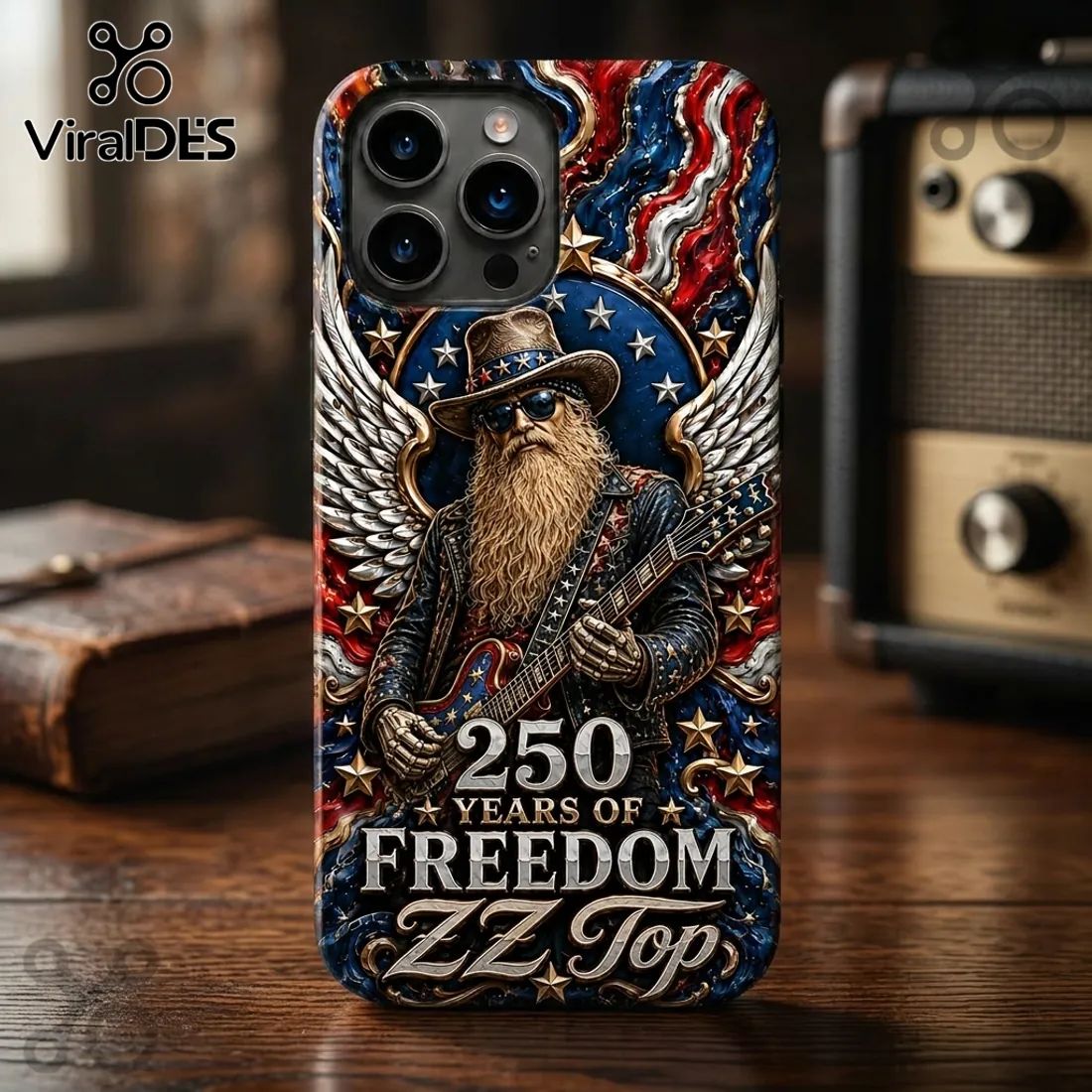 ZZ Top Rock 250 Years of Freedom Patriotic American Phone Case