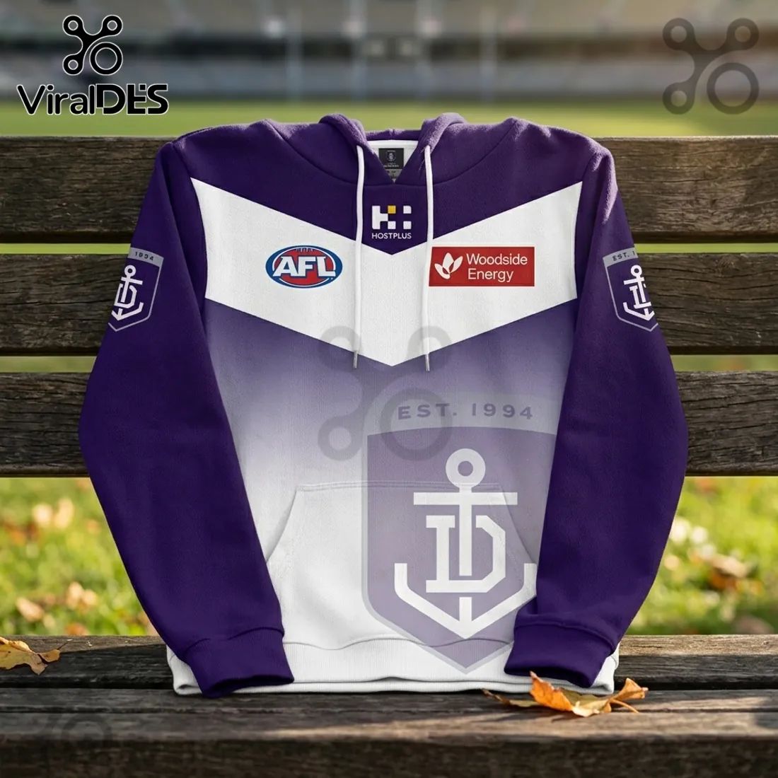 Fremantle Dockers AFL Purple White Gradient Hoodie