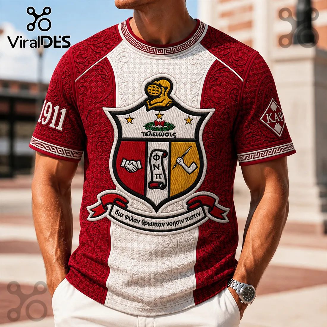 Kappa Alpha Psi 1911 Crimson Crest Premium T-Shirt