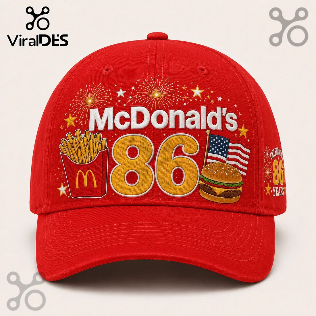 McDonalds 86 Years Celebration Red Baseball Cap