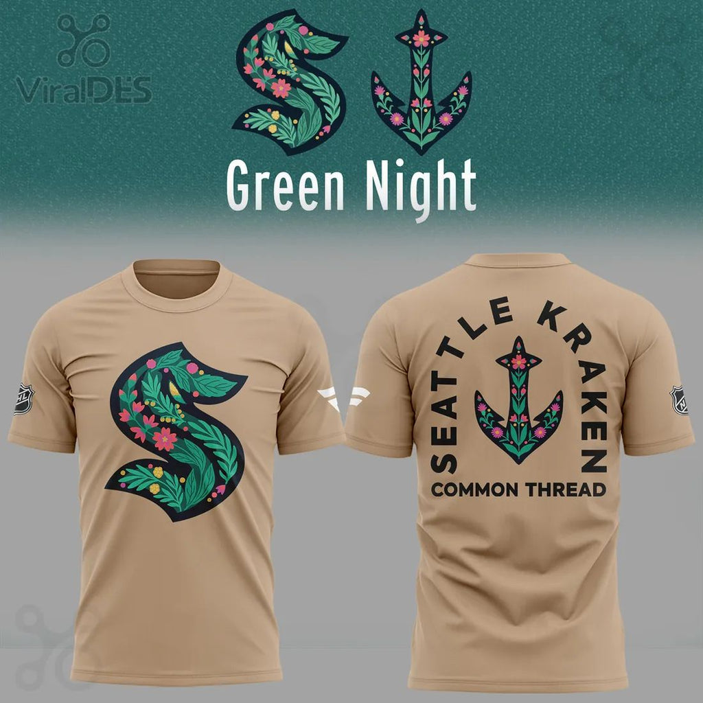 Seattle Kraken Common Thread Floral Logo T-Shirt
