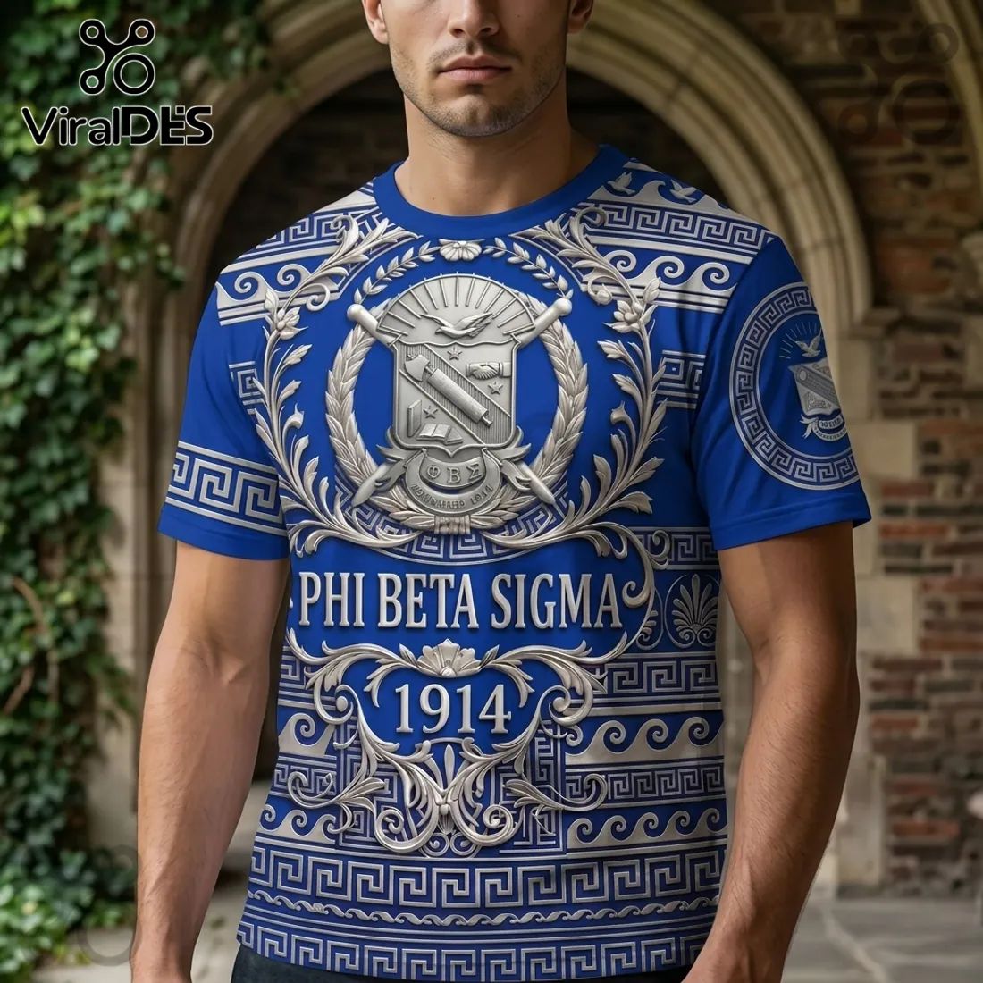 Phi Beta Sigma 1914 Fraternity Crest Royal Blue Shirt