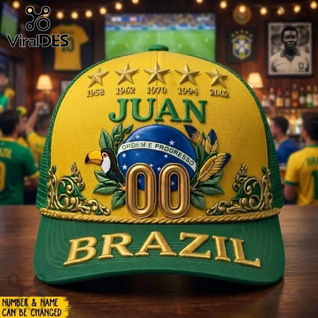 Brazil National Soccer Team 5-Star Anniversary Baseball Cap