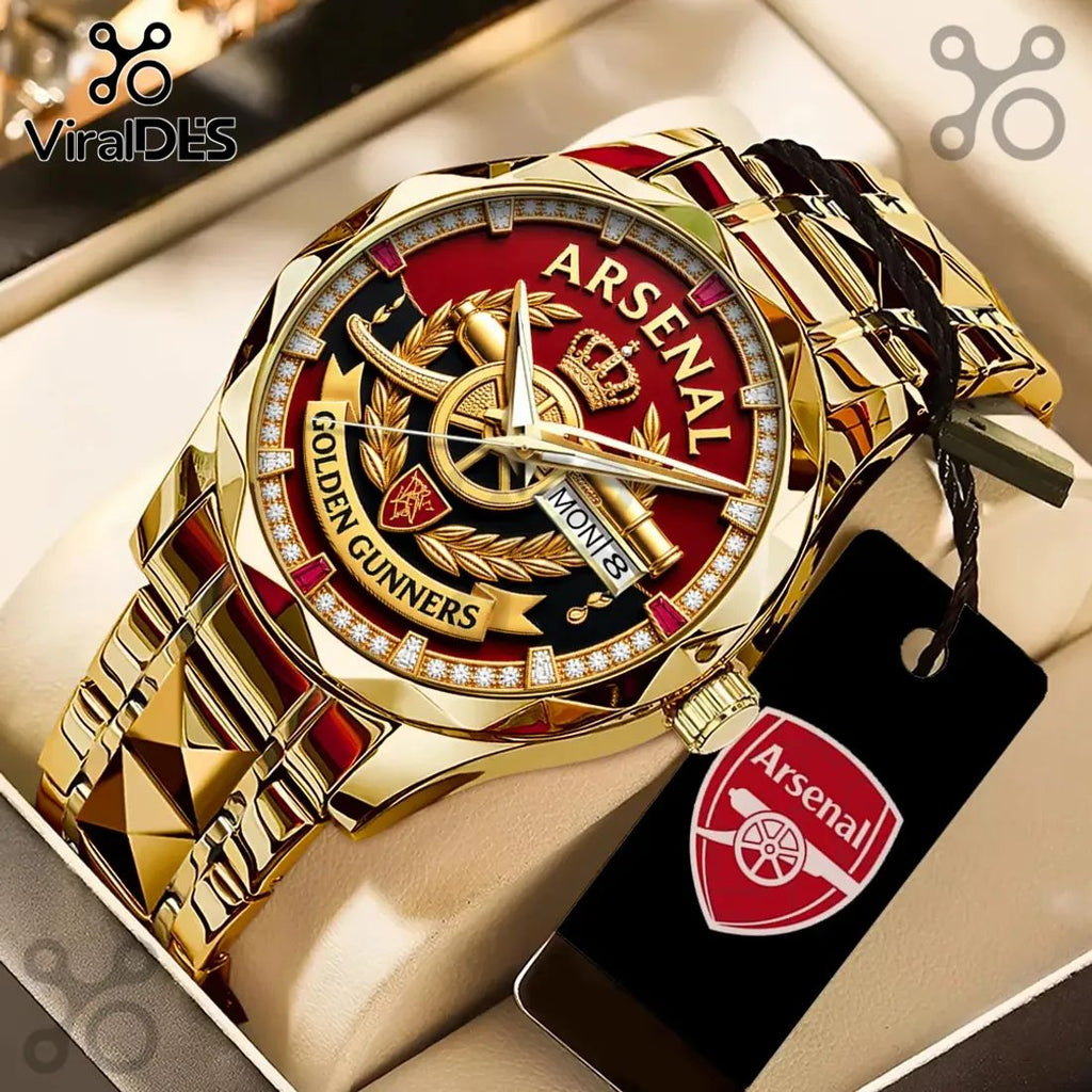 Arsenal Golden Gunners Premium Gold Plated Quartz Watch