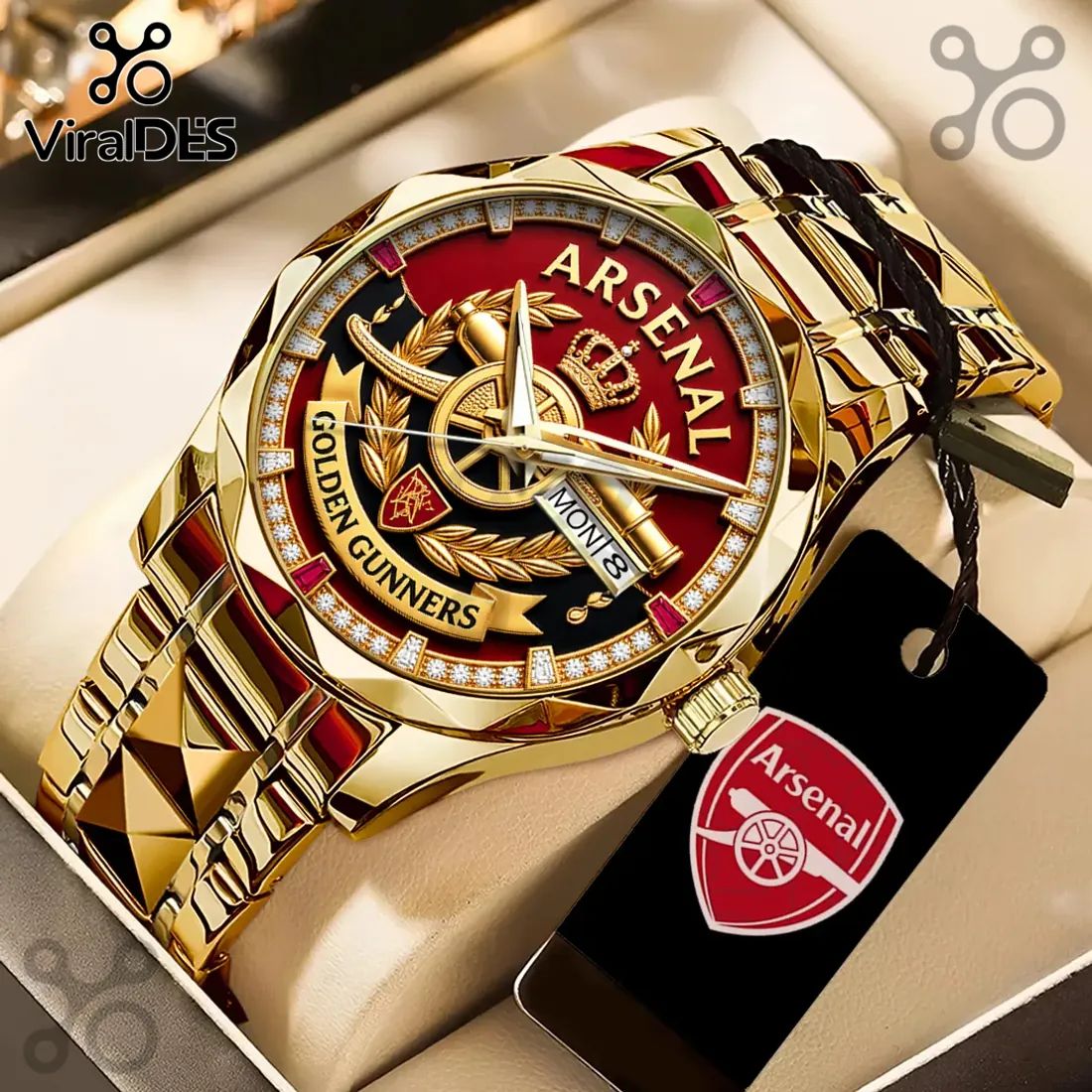 Arsenal Golden Gunners Premium Gold Plated Quartz Watch