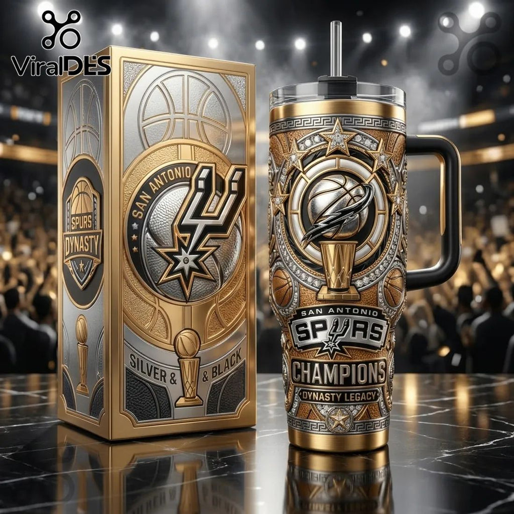 San Antonio Spurs Champions Gold 40oz Stanley Tumbler