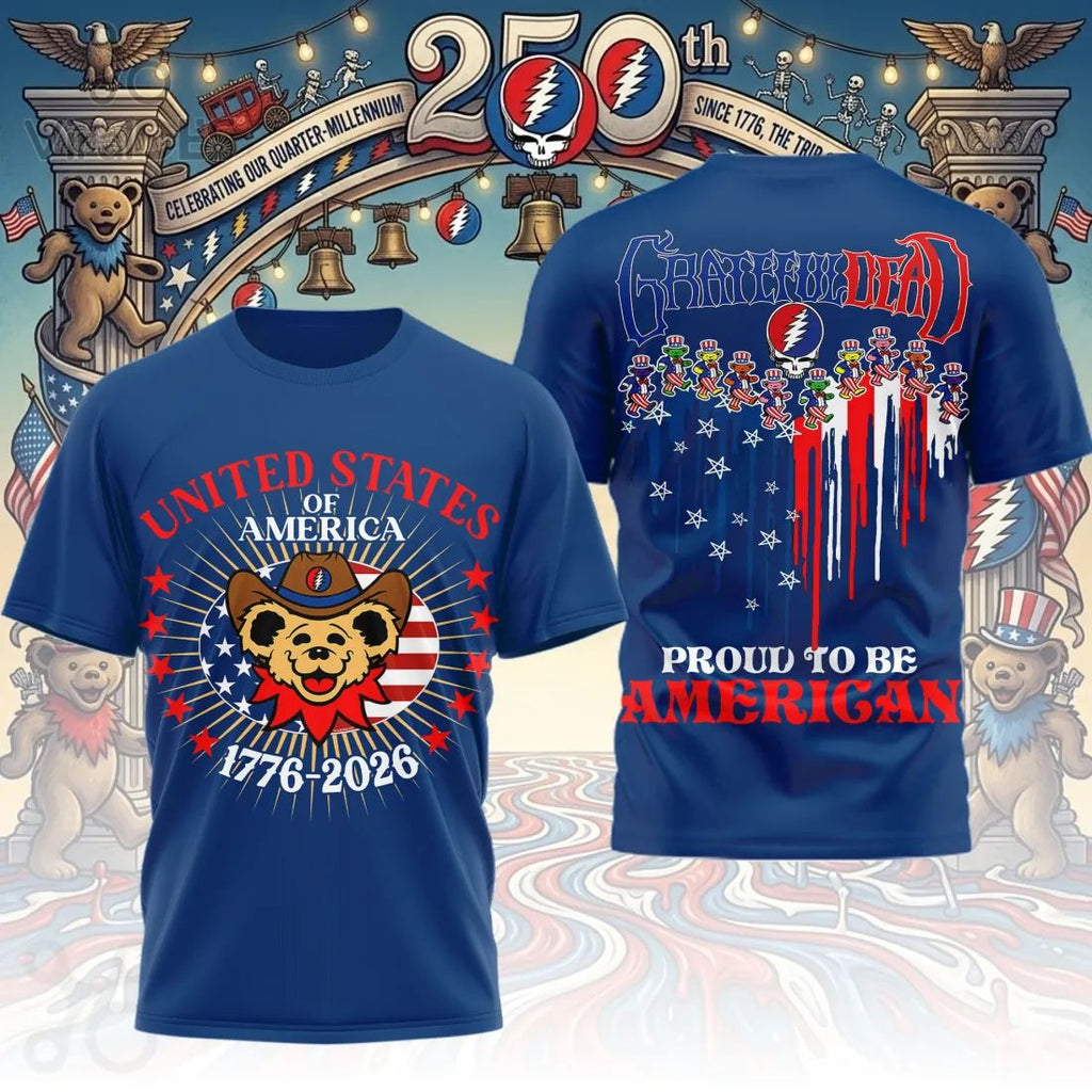 Grateful Dead American 250th Anniversary Patriotic Dancing Bears T-Shirt