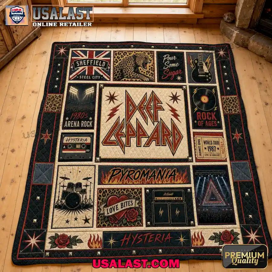 Def Leppard Pyromania Custom Quilt Blanket