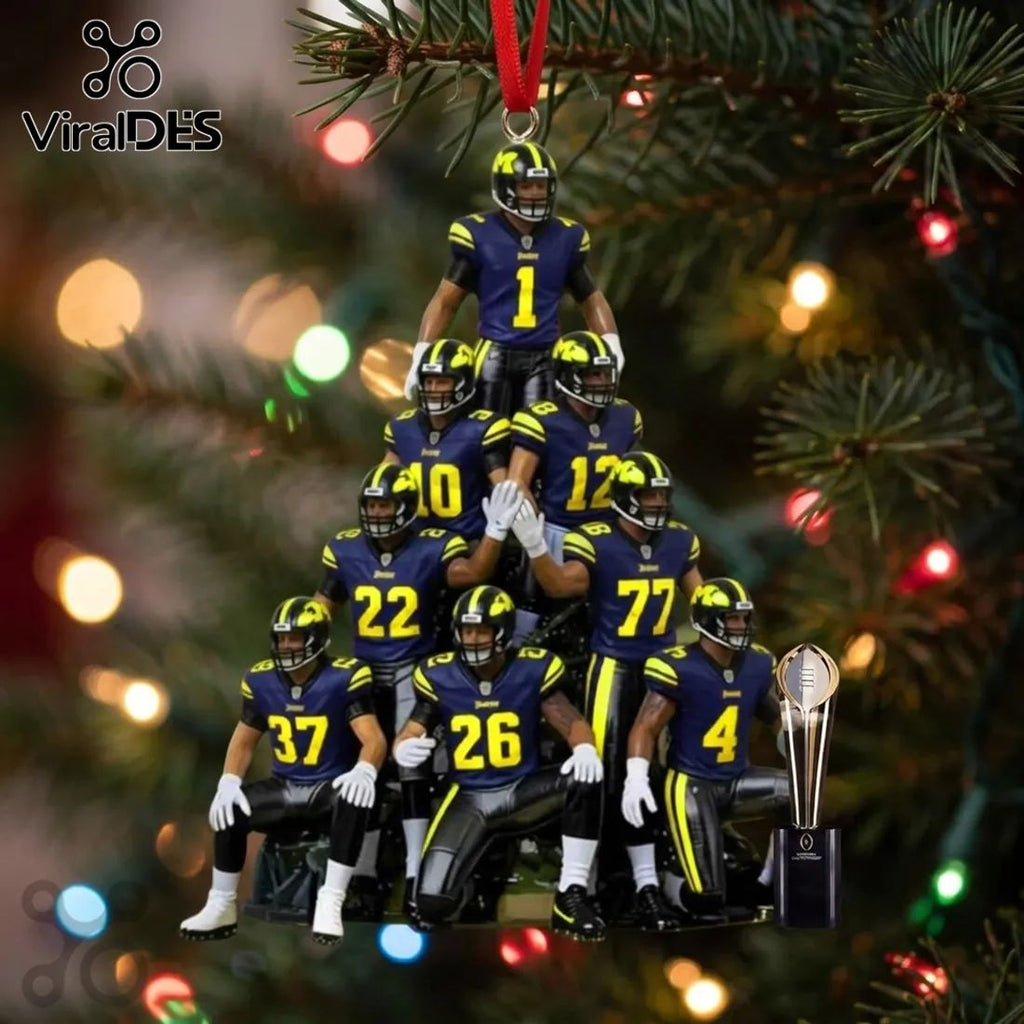 Michigan Wolverines Football Players Christmas Tree Ornament
