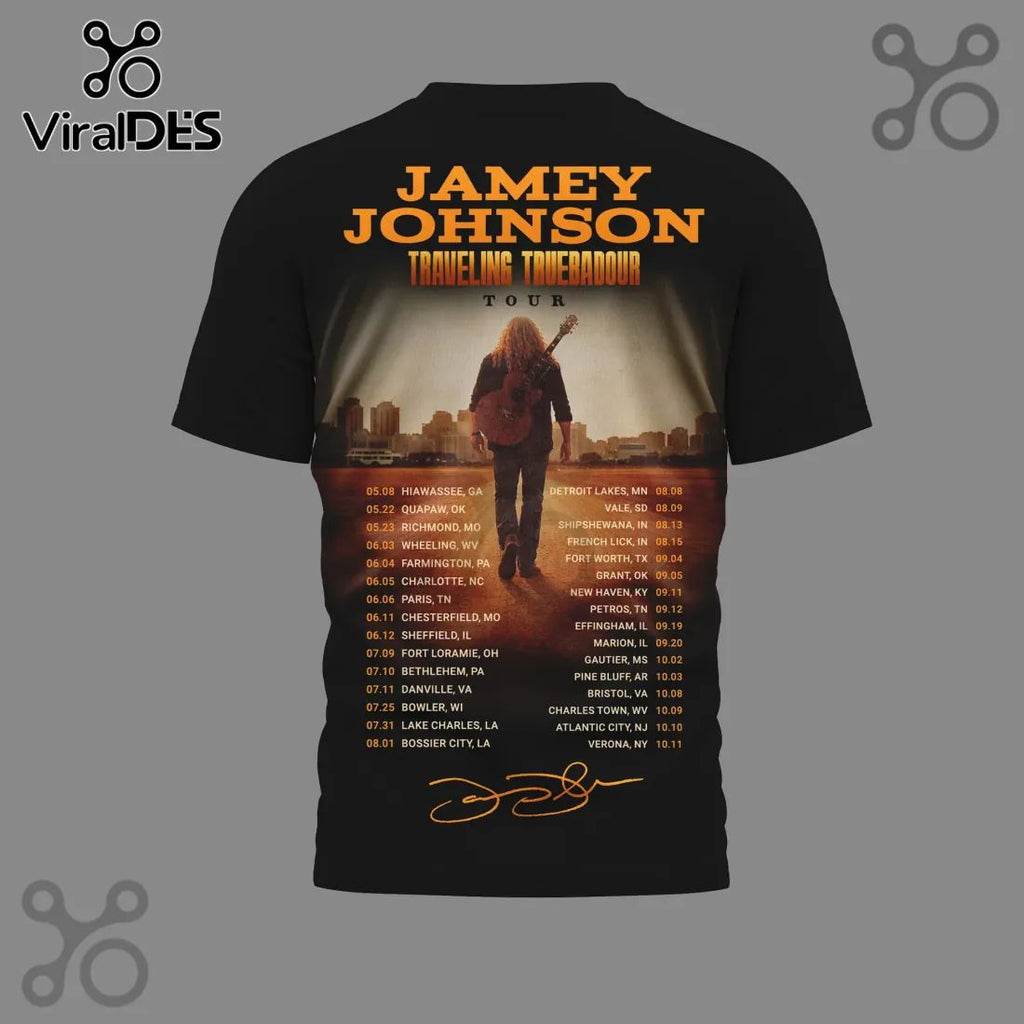 Jamey Johnson Traveling Troubadour Tour Concert Dates Graphic T-Shirt