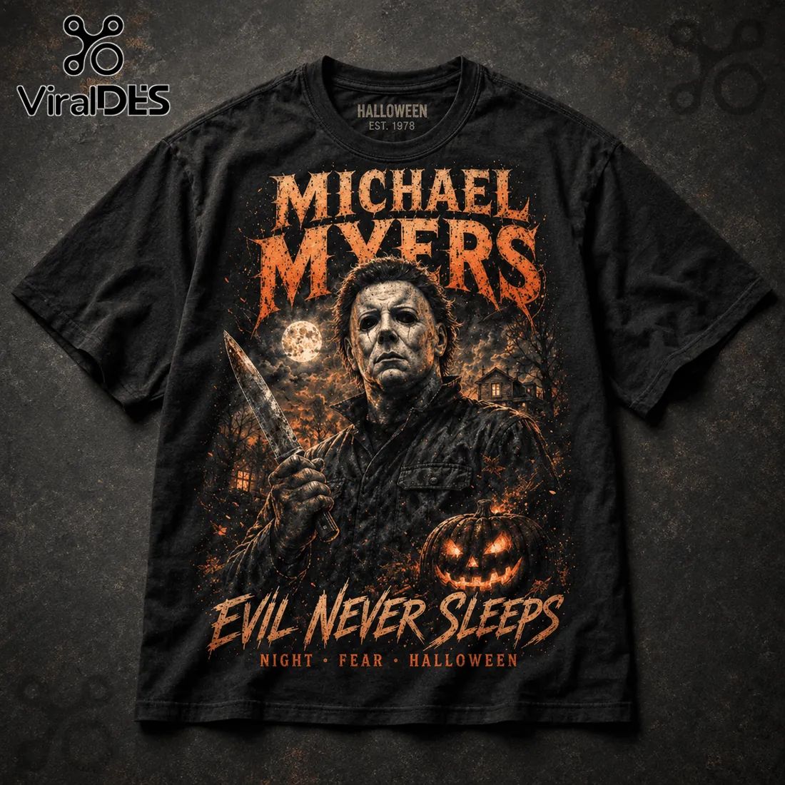 Michael Myers Halloween Evil Never Sleeps T-Shirt