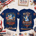 Bluey x America 250 Patriotic USA 1776-2026 Anniversary T-Shirt
