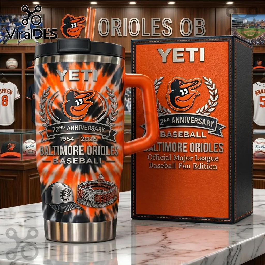 YETI x Baltimore Orioles 72nd Anniversary Stainless Steel Handle Tumbler