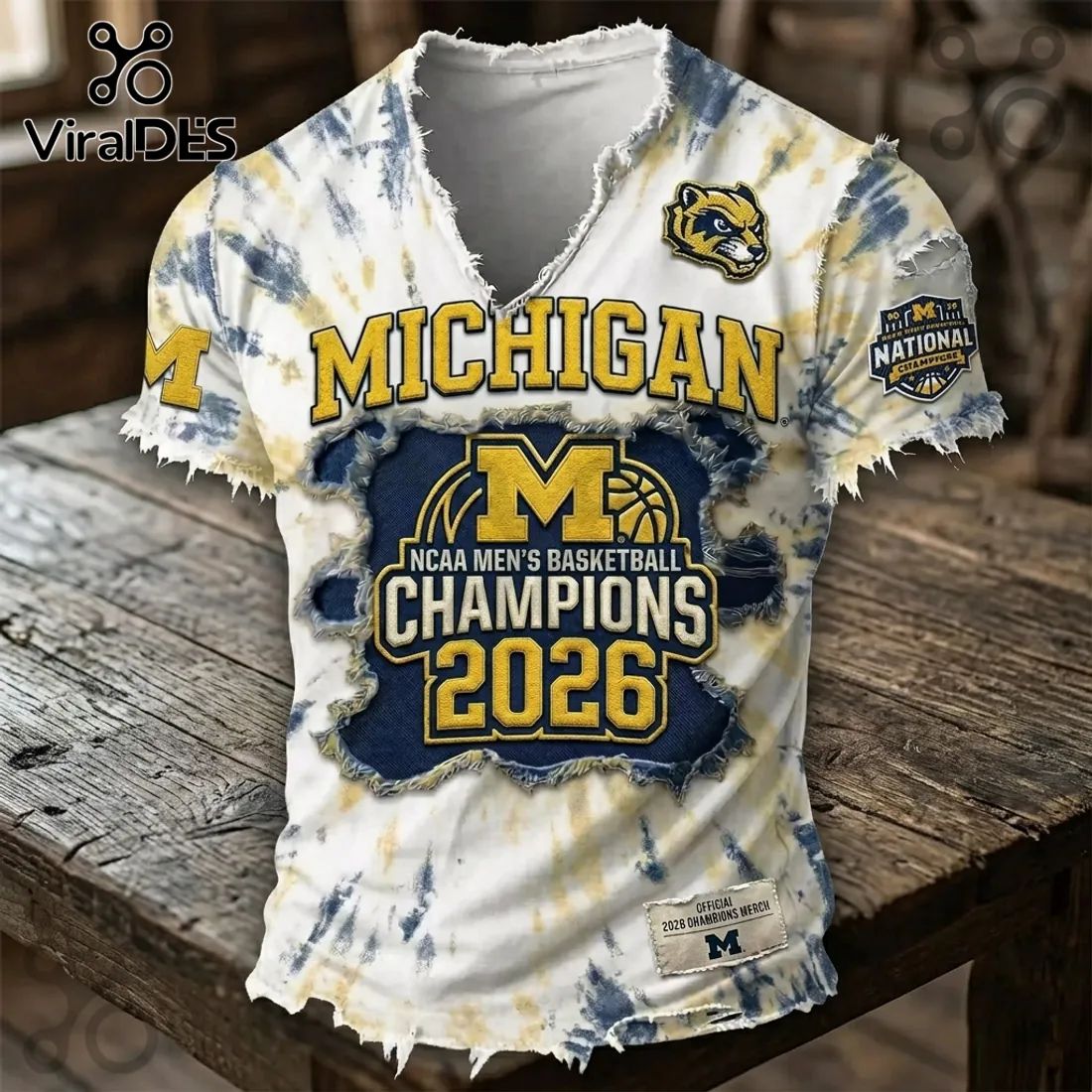 Michigan Wolverines 2026 NCAA Champions Tie Dye T-Shirt