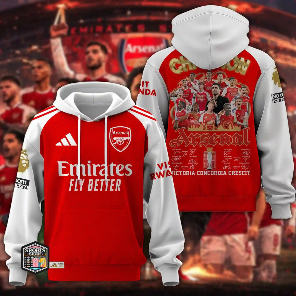 Arsenal Victoria Concordia Crescit Champions Epl 2025-2026 Apparel Collection