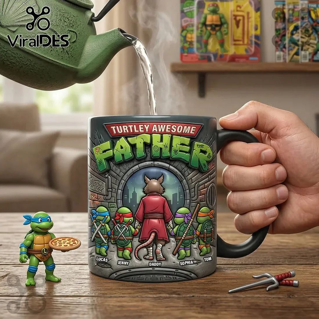 TMNT Father’s Day Personalized Turtley Awesome Coffee Mug