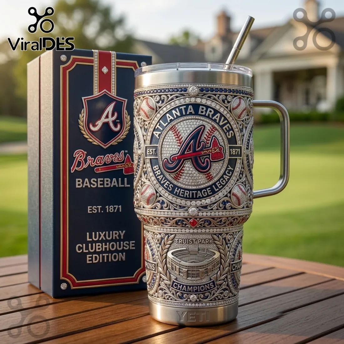 Atlanta Braves Luxury Clubhouse Edition 40oz Stainless Steel Tumbler