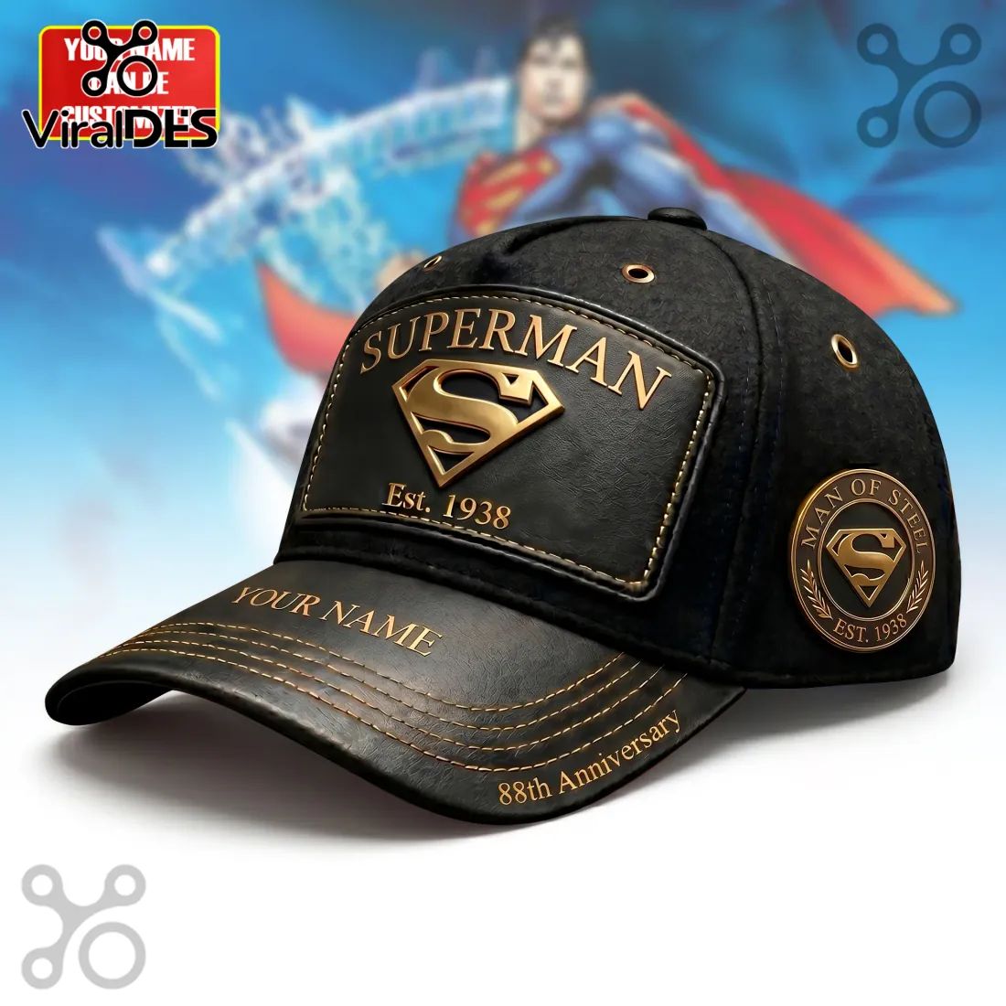 Man of Steel Personalized 88th Anniversary Superman Cap