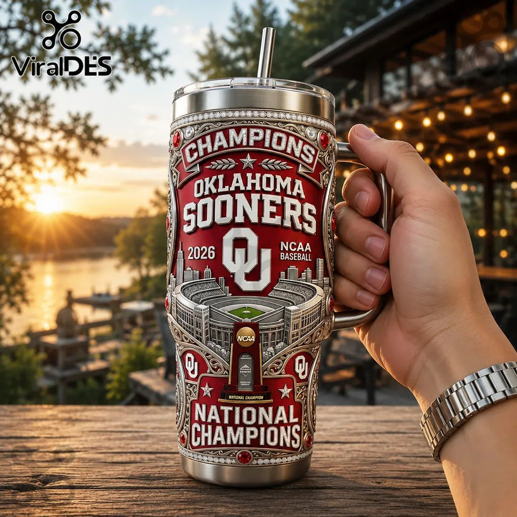 Oklahoma Sooners 2026 National Champions 40oz Handle Tumbler