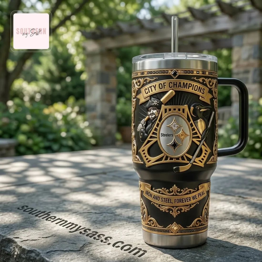 YETI Pittsburgh City of Champions Collector’s Edition 40oz Insulated Tumbler With Handle