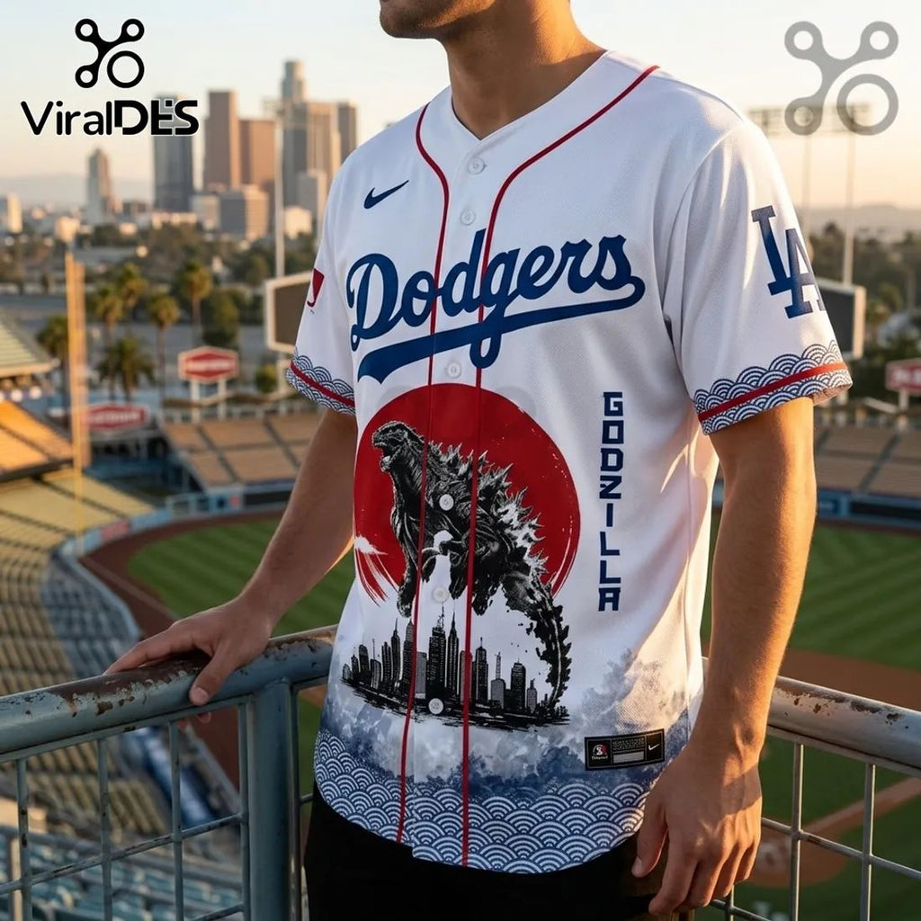Godzilla Minus One x Los Angeles Dodgers 2026 Baseball Jersey