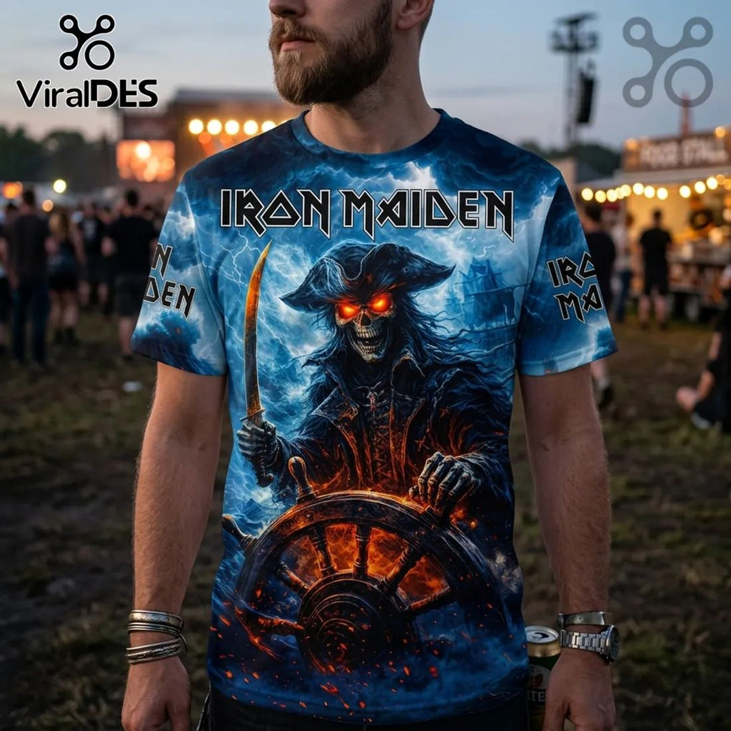 Iron Maiden Eddie Pirate 2026 Tour Casual T-Shirt