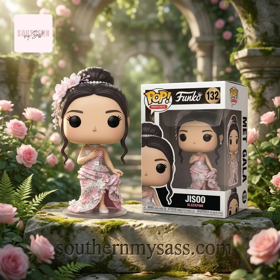 Jisoo Blackpink Met Gala Garden of Time Pink Gown Funko Pop Figure Doll