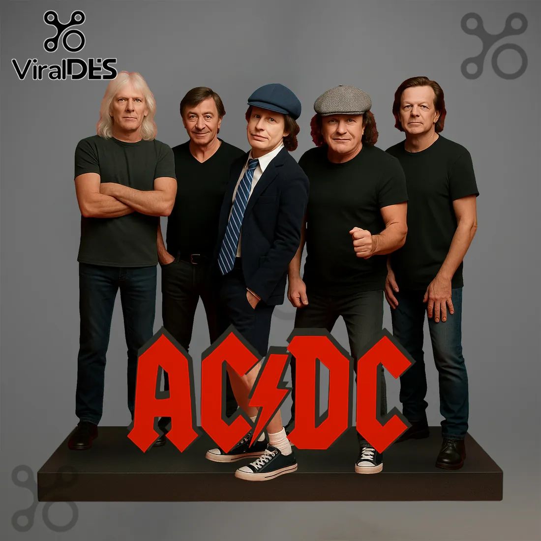 AC/DC Iconic Rock Band Premium Detailed Figures Acrylic Plaque