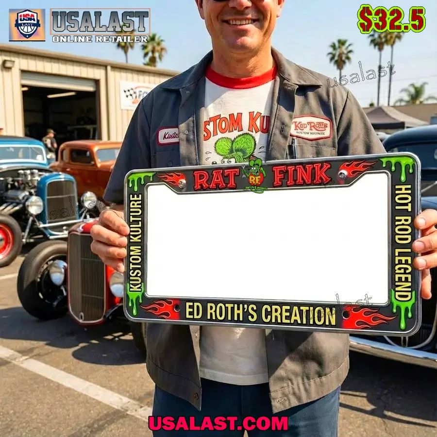Rat Fink Hot Rod Legend License Plate Frame