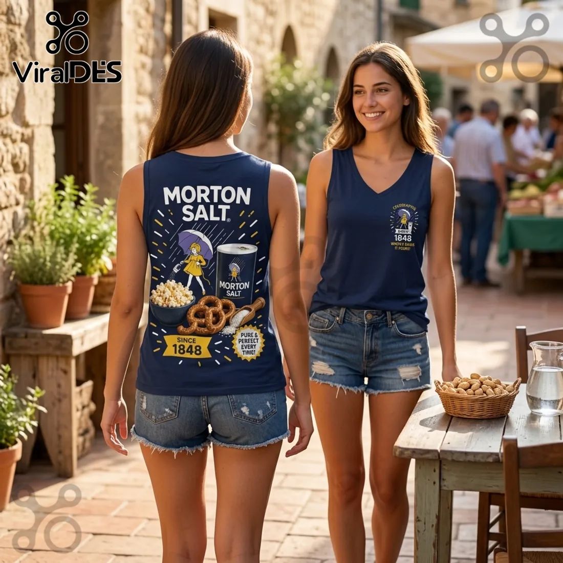 Morton Salt Vintage 1848 V-Neck Tank Top