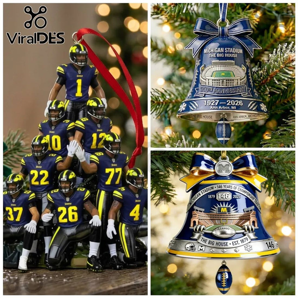 Michigan Wolverines Football Players Christmas Tree Ornament