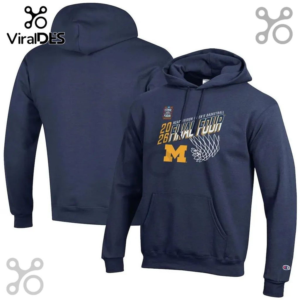 Michigan Wolverines NCAA Final Four Basketball Navy Pullover Hoodie