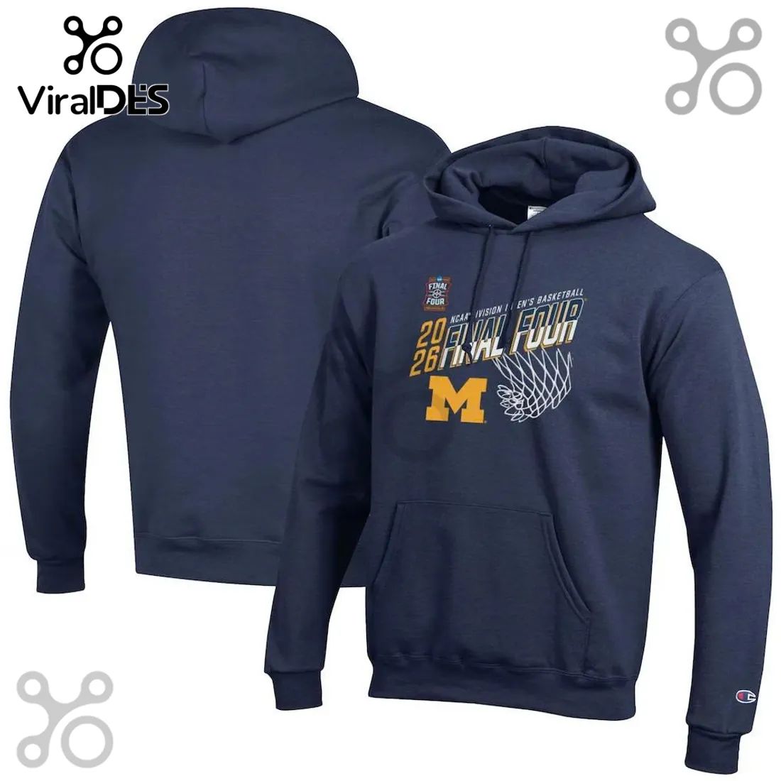 Michigan Wolverines NCAA Final Four Basketball Navy Pullover Hoodie