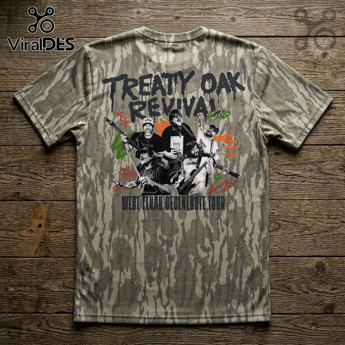 Treaty Oak Revival West Texas Degenerate Tour Camo T-Shirt