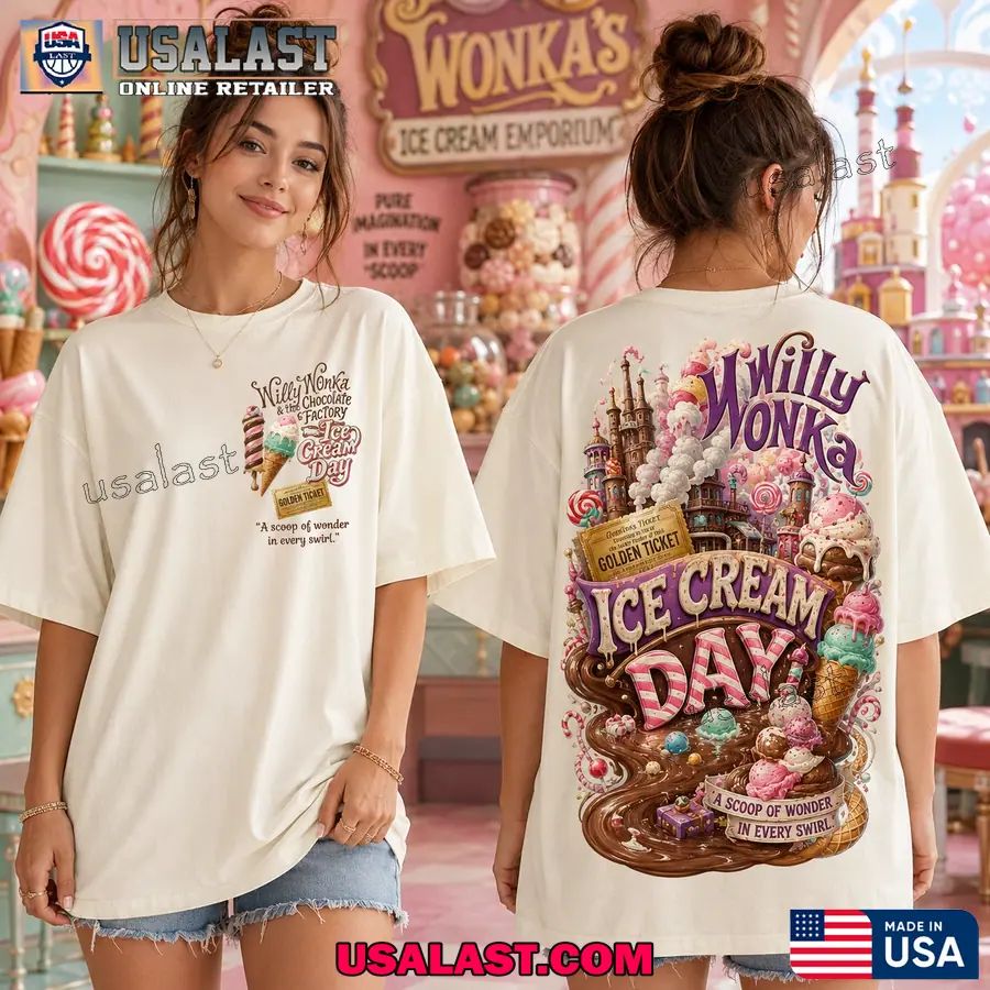 Willy Wonka Ice Cream Day Premium 3D Shirt