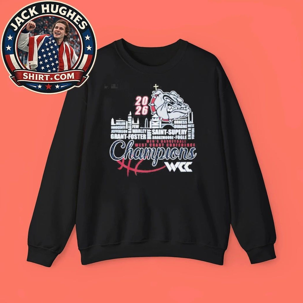 Original Gonzaga Bulldogs 2026 Wcc Men Basketball Champions Roster Shirt