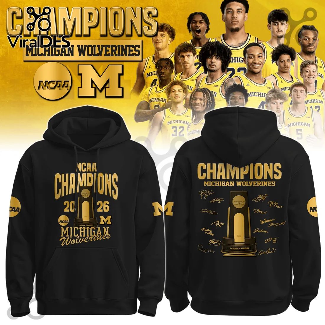 Michigan Wolverines NCAA National Champions 2026 Hoodie
