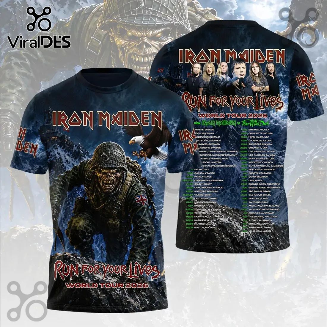 Iron Maiden Run For Your Lives 2026 World Tour Hoodie