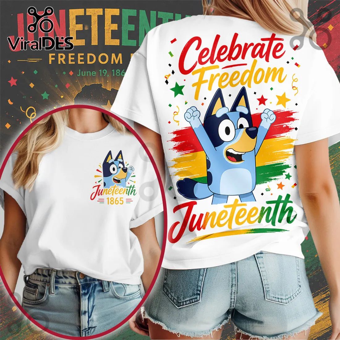 Bluey x Juneteenth Celebrate Freedom Graphic T-Shirt
