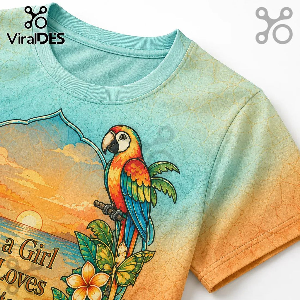 Just A Girl Who Loves Margaritas Jimmy Buffett Fins Up Shirt