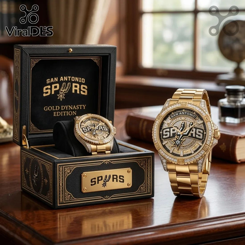 San Antonio Spurs Gold Premium Diamond Men’s Watch