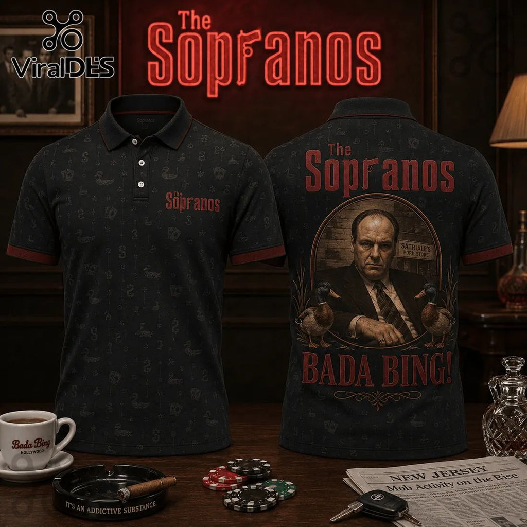 The Sopranos Satriale’s Pork Store Black Polo Shirt