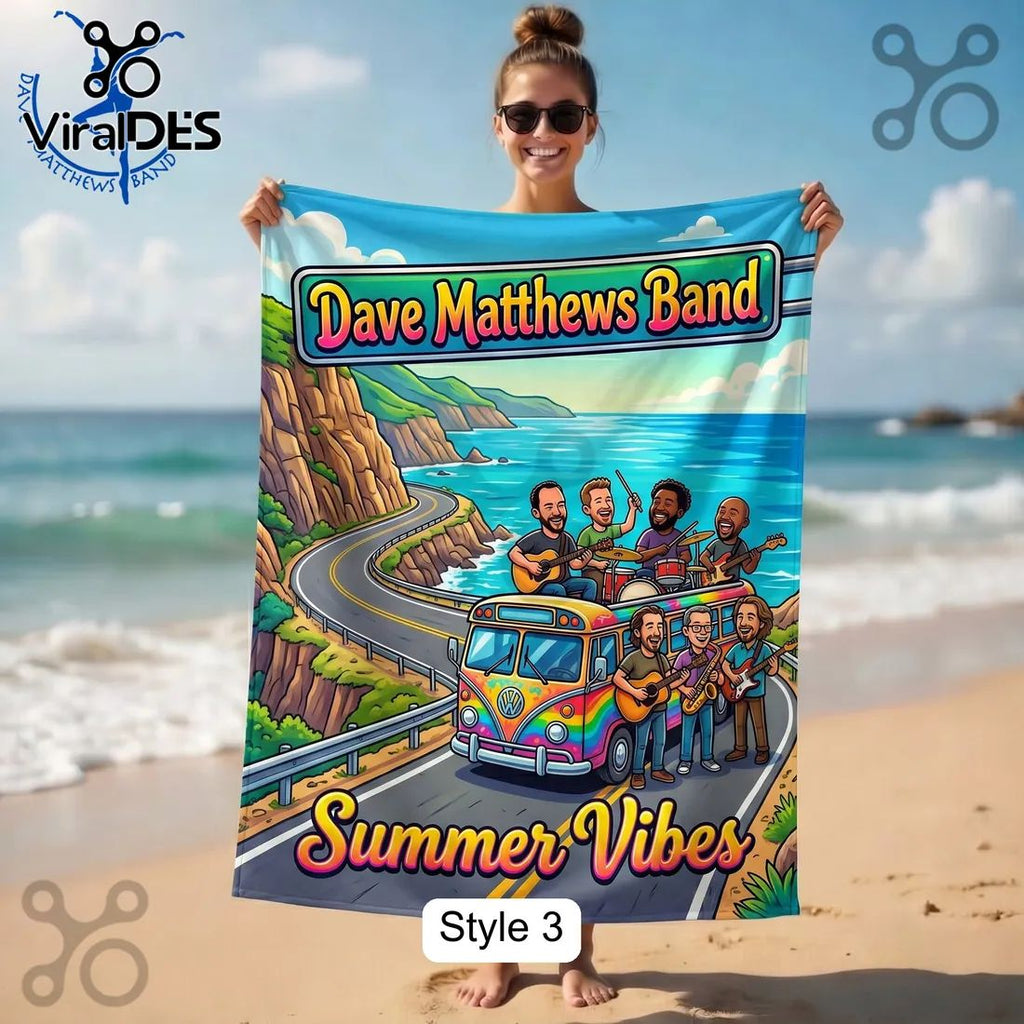 Dave Matthews Band Summer Vibes Sunset Concert Beach Towel