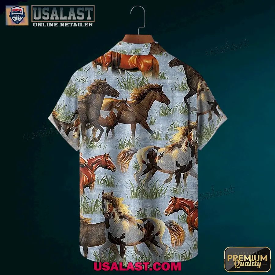 Western Horse Short Sleeve Hawaiian Shirt