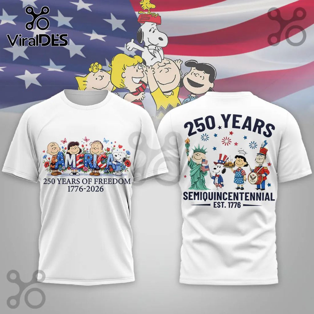 Peanuts 250 Years of Freedom 1776-2026 Patriotic USA Shirt