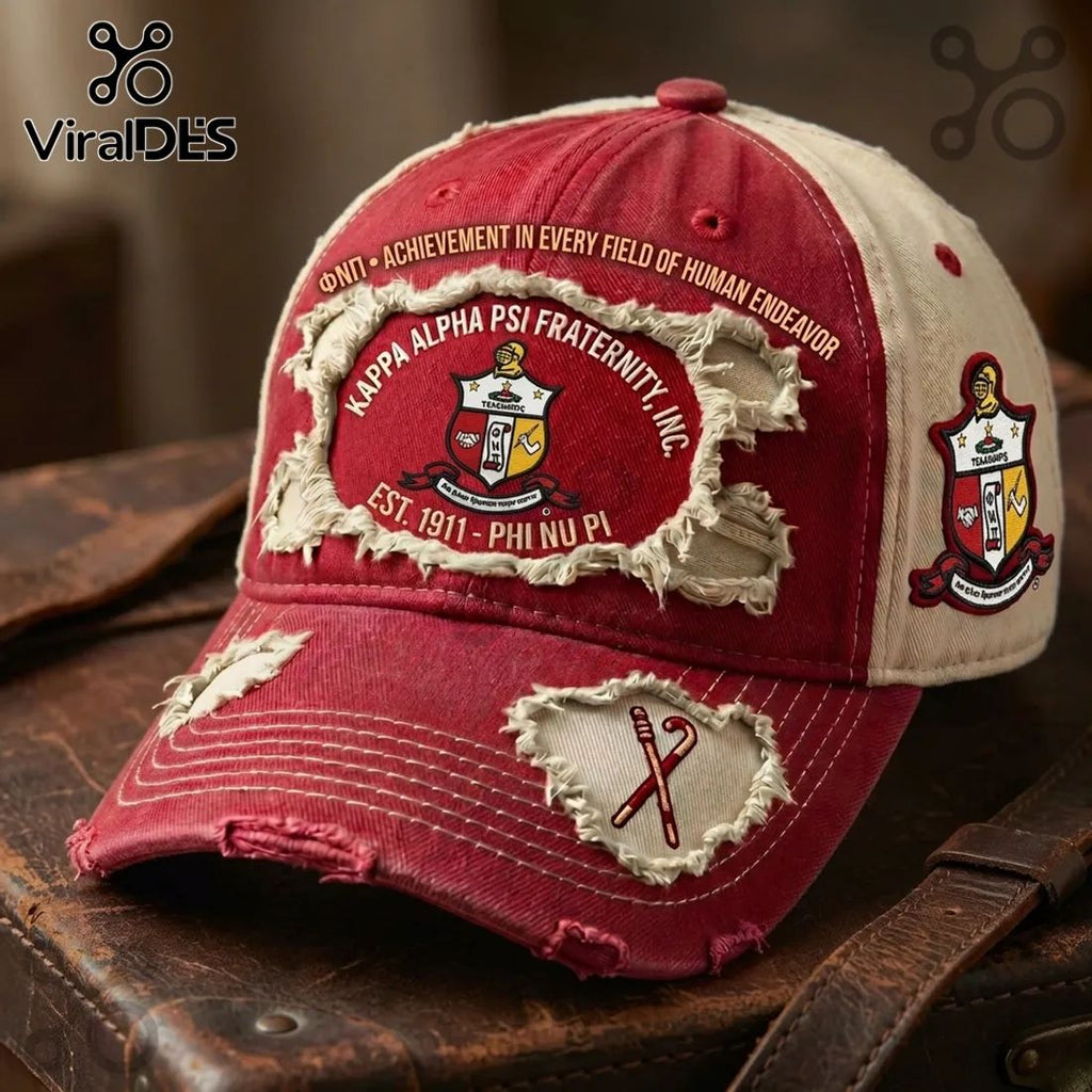 Kappa Alpha Psi Distressed Red Baseball Cap