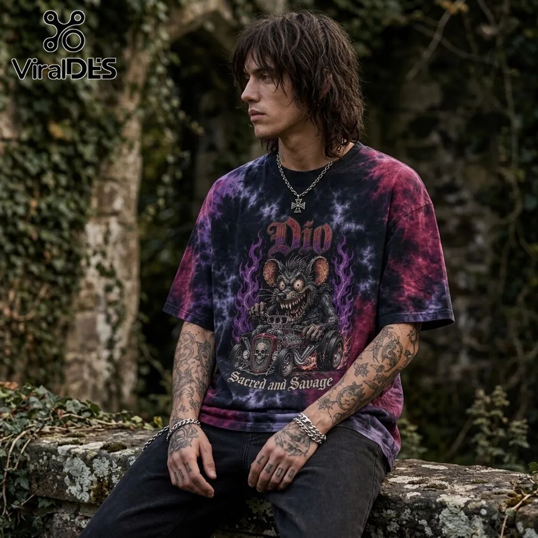 Dio Sacred and Savage Tie-Dye T-Shirt