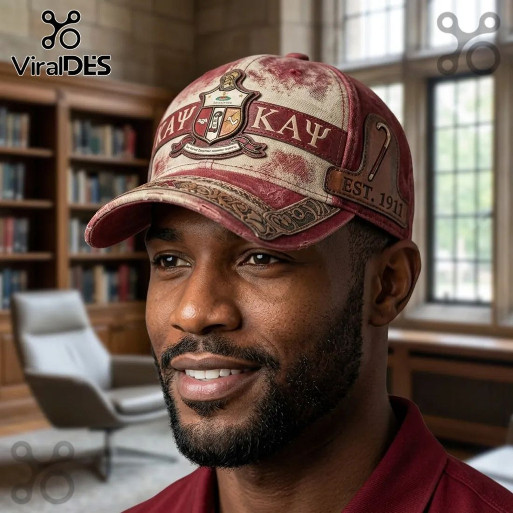 Kappa Alpha Psi Est. 1911 Vintage Emblem Distressed Premium Baseball Cap