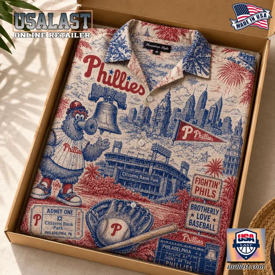 Philadelphia Phillies Vintage Tropical Hawaiian Shirt